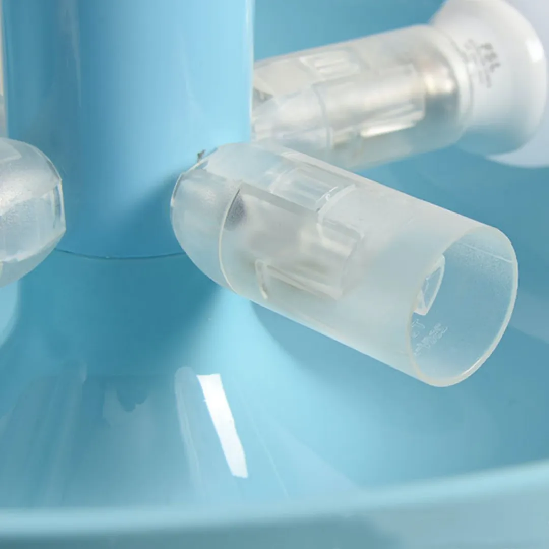 Close view of the E14 bulb socket inside the mushroom table lamp