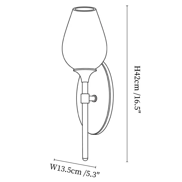 Floriane Alabaster Tulip Wall Sconce dimensions