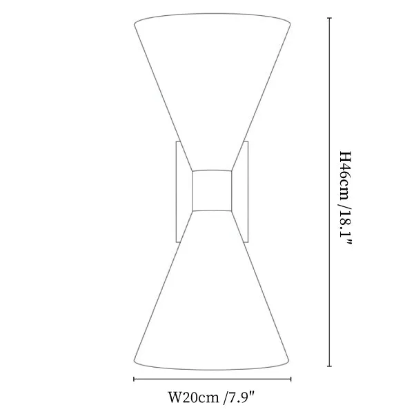 Vesanne Alabaster Hourglass Wall Sconce dimensions