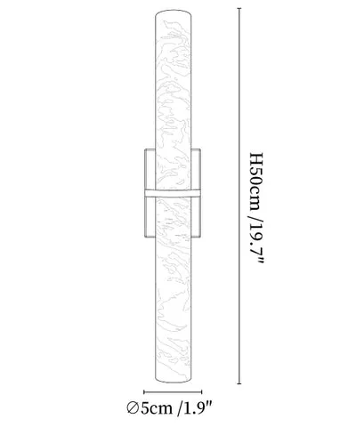 Aluna Alabaster Bar Wall Light Model A size diagram