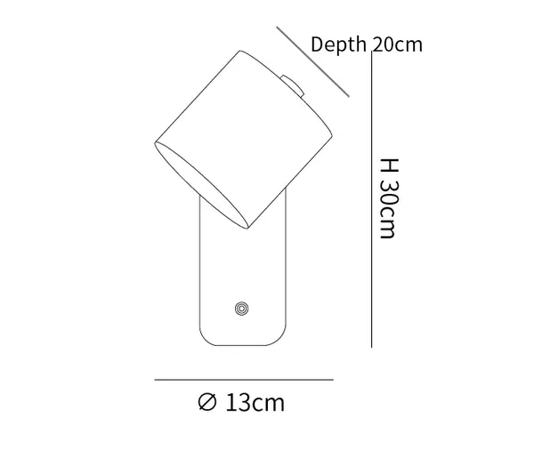 Rotatable Cylinder Plug-In Wall Lamp — size diagram