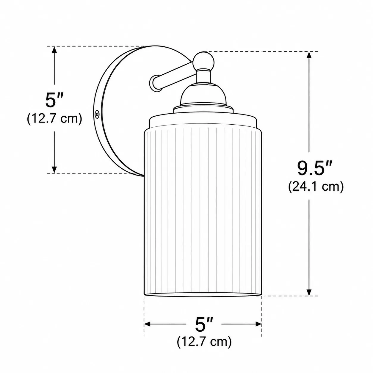 David wall sconce dimensions: 5 inches wide, 9.25 inches high, 6.25 inches from wall