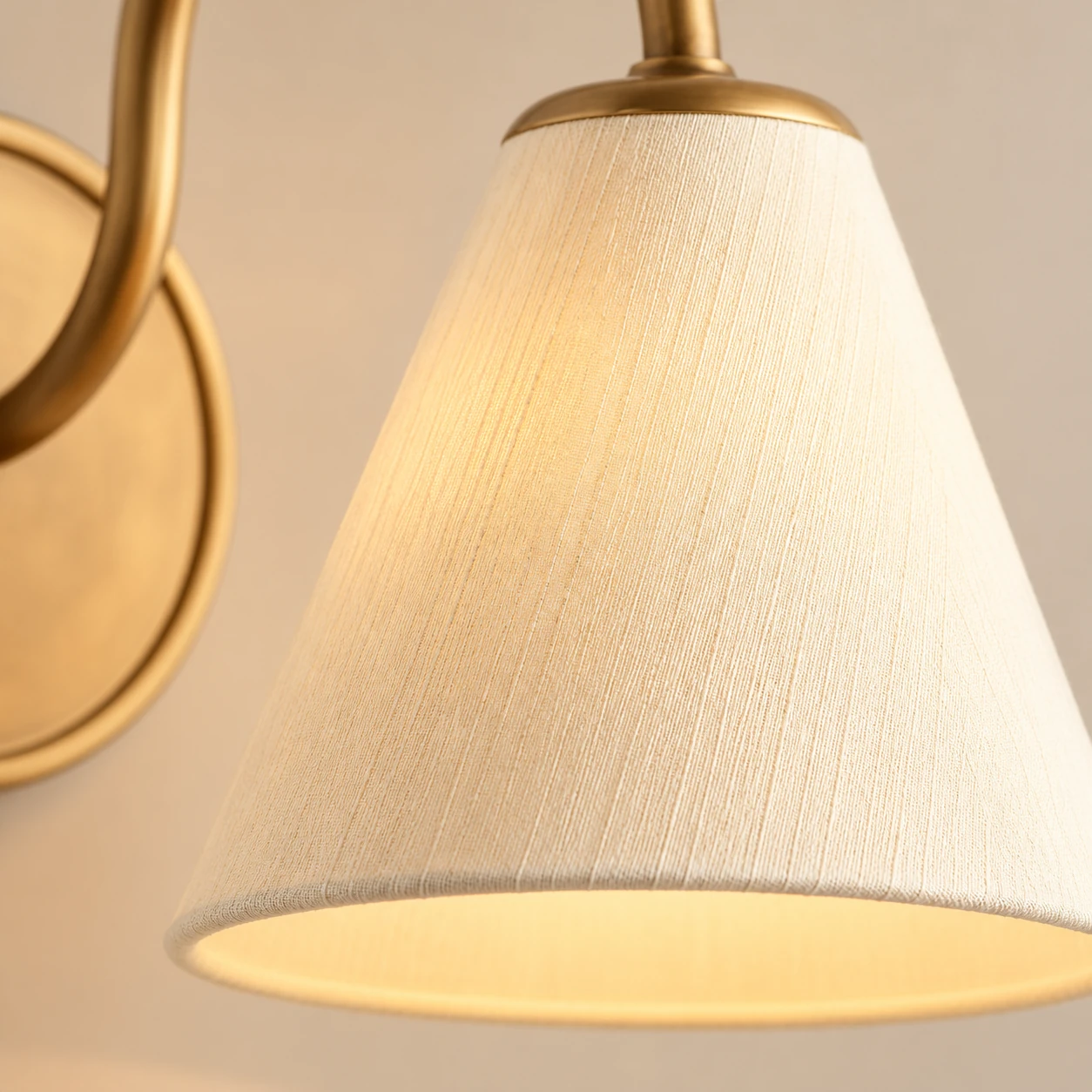 Generated close-up of the illuminated Anais fabric shade
