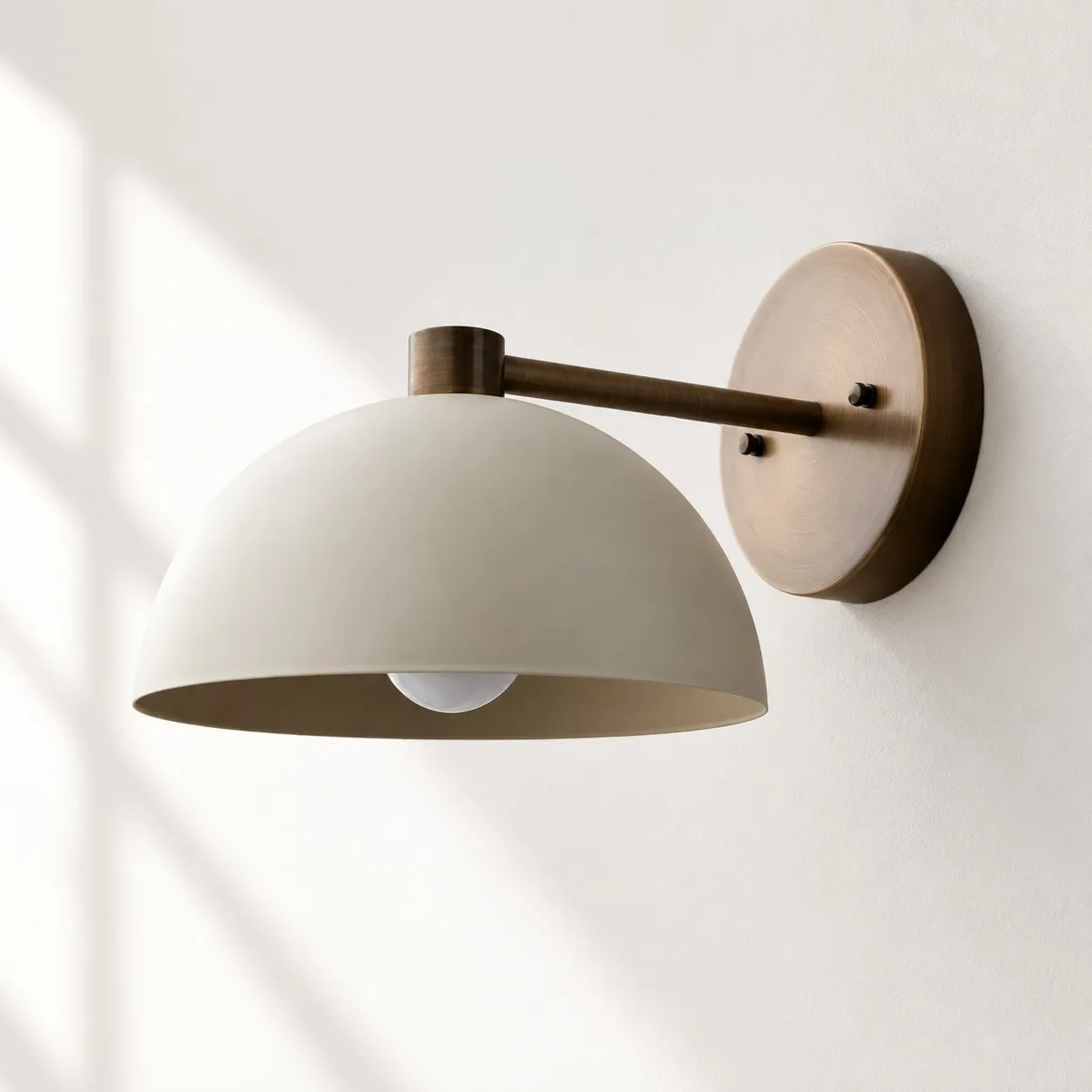 Close-up of the wider dome sconce and bulb opening