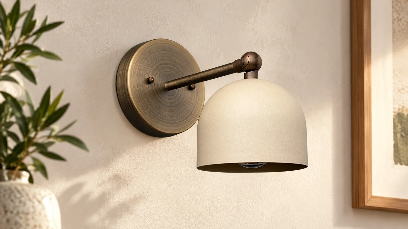 Metio dome wall sconce in an interior setting
